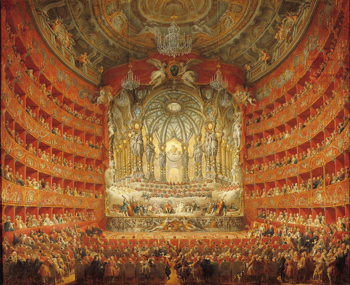 Giovanni Paolo Pannini, Spectacle musical pour les noces du dauphin de France, Teatro Argentina